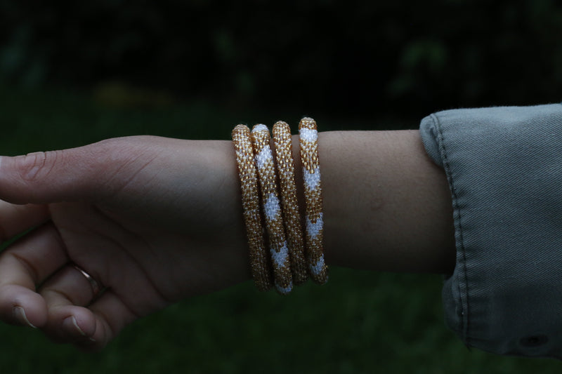 Golden Yellow Handmade Nepal bracelet Set of 4 - 1