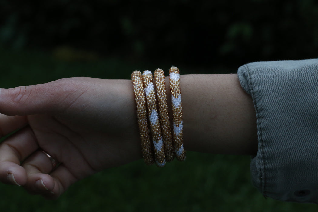 Golden Yellow Handmade Nepal bracelet Set of 4