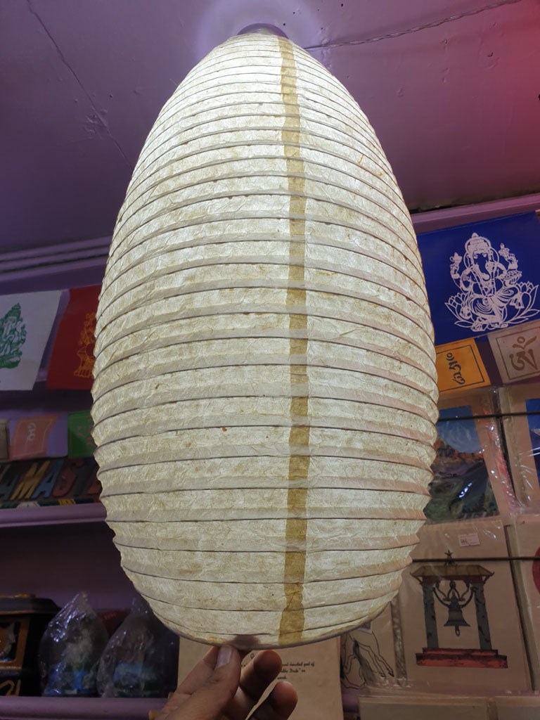 White- Lokta Paper Lamp Shade Oval