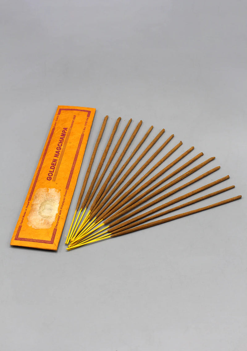 Golden Nagchampa Incense Sticks - Himalayan Herbal Aromatherapy - 3