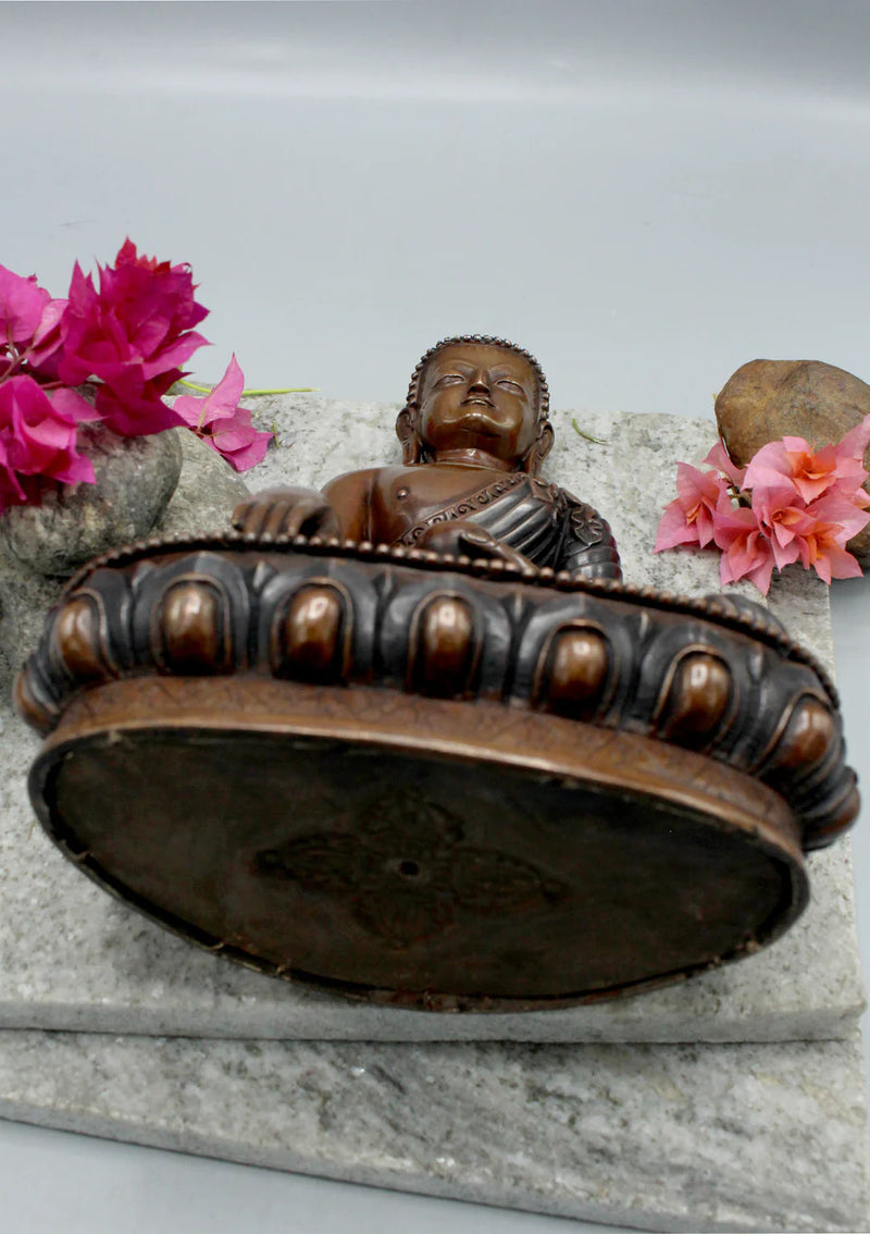 8-Inch Handmade Copper Shakyamuni Buddha Statue - 1