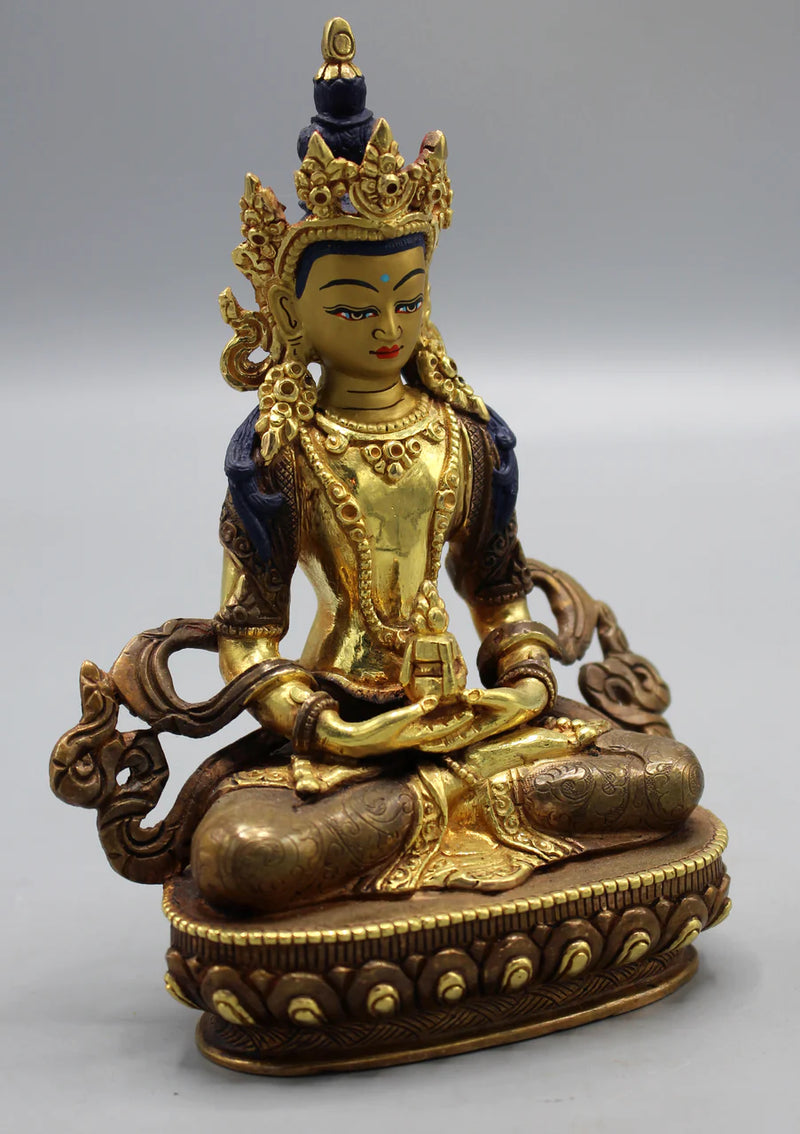 6-Inch Partly Gold Plated Apparmita Buddha Statue - Exquisite Craftsmanship - 3