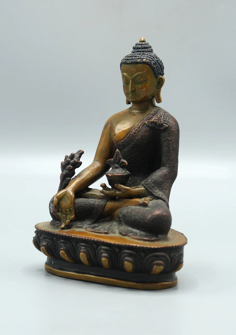 5.5-Inch Healing Medicine Buddha Copper Statue - Handmade in Nepal - 3