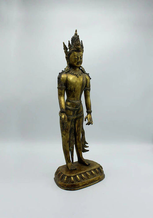 20-Inch Padmapani Bodhisattva Lokeshvara Statue - Newari Style Art