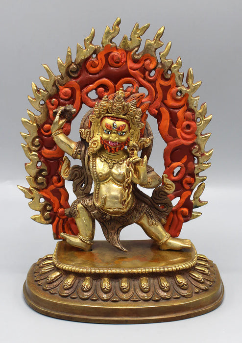 8 Inch Vajrapani Statue - Partly Gold Plated, Skillful Means Buddha