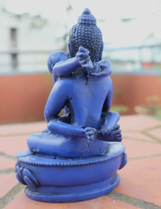 5-Inch Blue Buddha Shakti Yab Yum Resin Statue