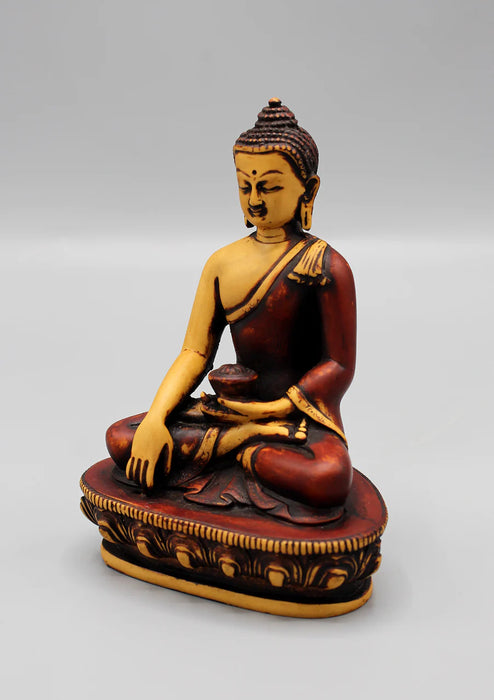 Resin Shakyamuni Buddha Statue 5.6 Inch - Handcrafted in Nepal