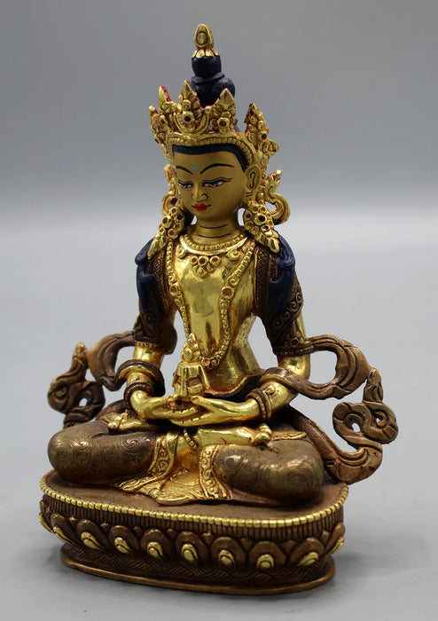 6-Inch Partly Gold Plated Apparmita Buddha Statue - Exquisite Craftsmanship