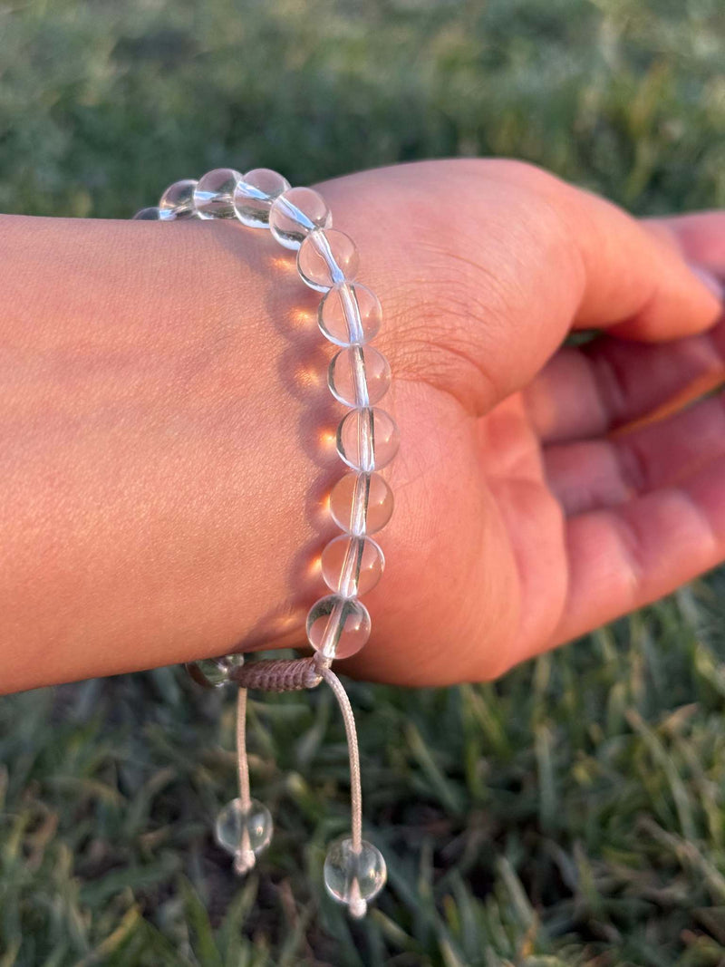 Clear Quartz Crystal Bracelet – 8mm Natural Stretch Bead Bracelet