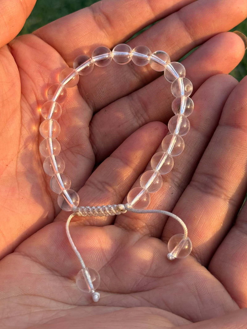 Clear Quartz Crystal Bracelet – 8mm Natural Stretch Bead Bracelet
