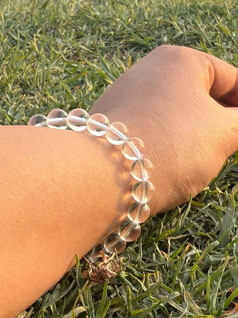 Clear Quartz Crystal Bracelet – 8mm Natural Stretch Bead Bracelet
