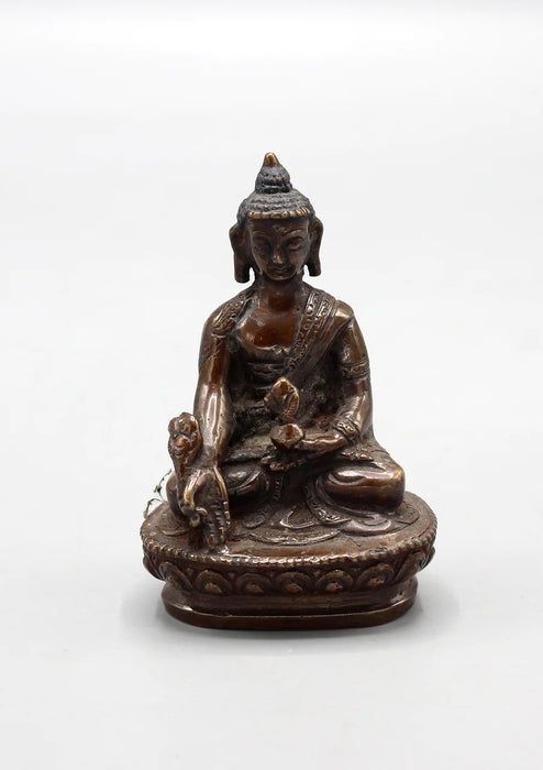 3.2-Inch Copper Oxidized Medicine Buddha Statue