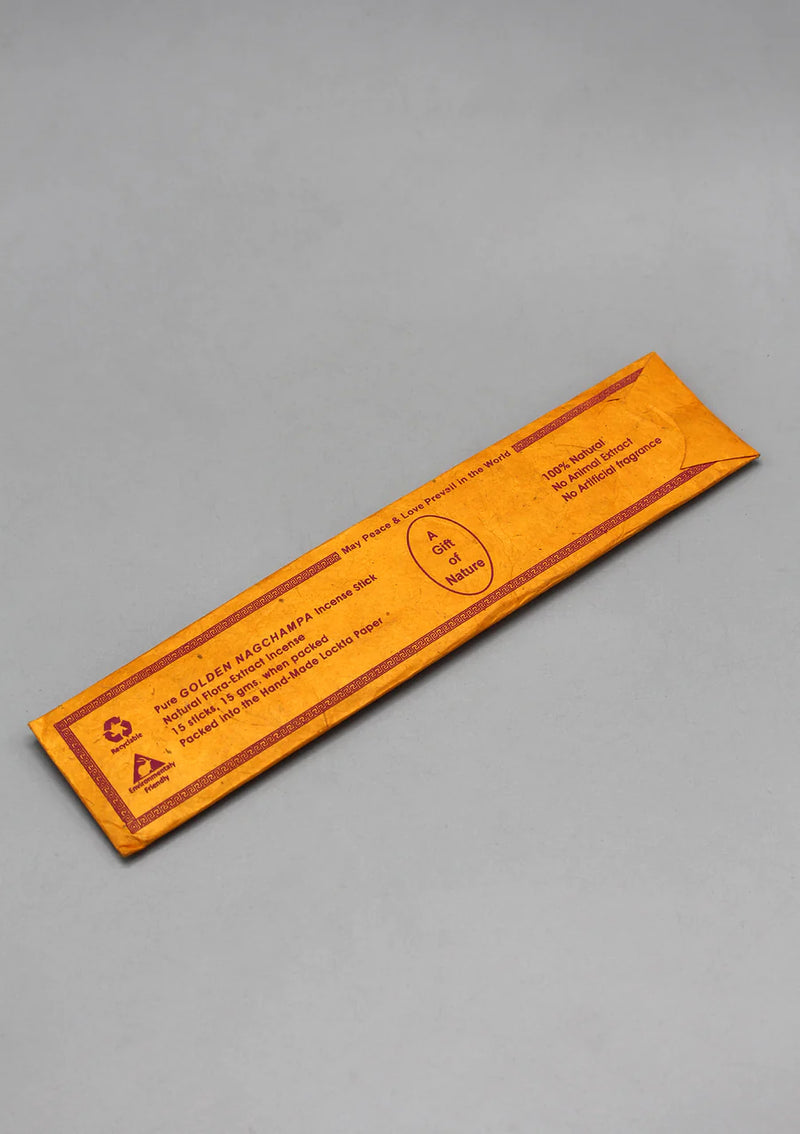 Golden Nagchampa Incense Sticks - Himalayan Herbal Aromatherapy - 1