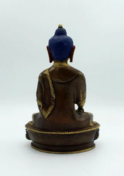 8 Inch Gold Plated Shakyamuni Buddha Statue - Copper Meditation Sculpture - 2