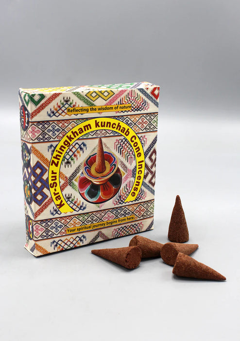 Bhutanese Kar-Sur Zhingkham Kunchab Cone Incense - Sacred Buddhist Offering