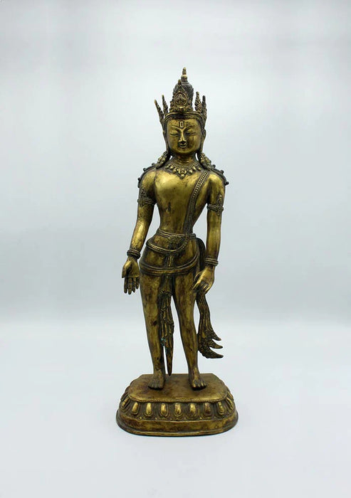 20-Inch Padmapani Bodhisattva Lokeshvara Statue - Newari Style Art