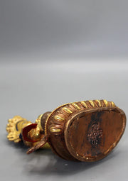 6 Inch Partly Gold Plated Copper Vajrasattva Statue - Handmade in Nepal - 1
