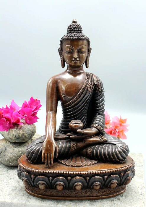 8-Inch Handmade Copper Shakyamuni Buddha Statue