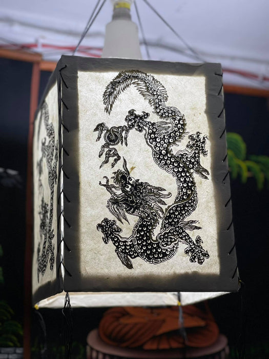 Dragon - Lokta Paper Lamp Shade square