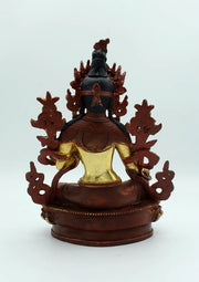 9-Inches Partly Gold Plated Green Tara Statue - Beautifully Crafted Buddhist Art - 2