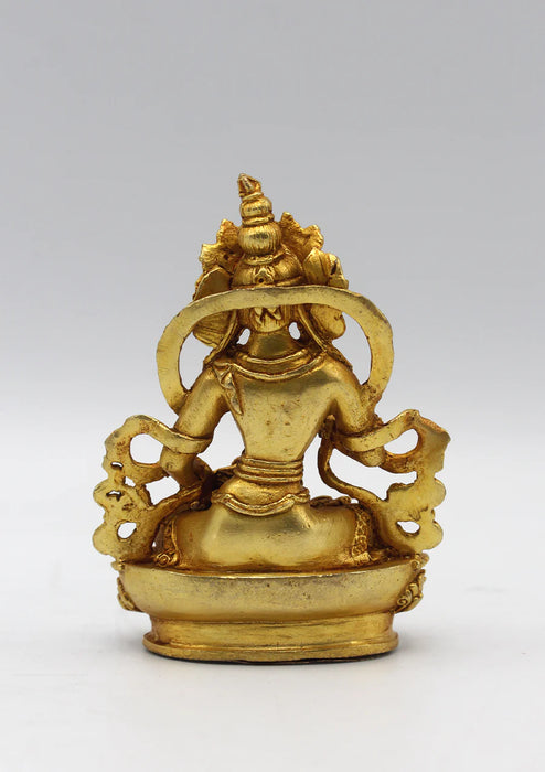 3.5" Gold Plated Tibetan Vajrasattva Statue - Sacred Symbol of Compassion