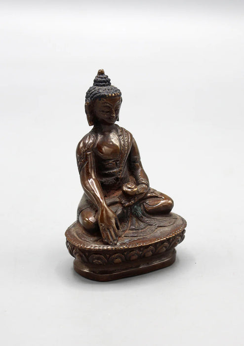 3-Inch Copper Oxidized Shakyamuni Buddha Statue - Meditative Pose