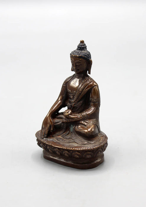 3-Inch Copper Oxidized Shakyamuni Buddha Statue - Meditative Pose