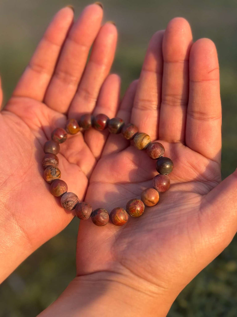 Elephant Jasper Gemstone Bracelet – Natural 8mm Stretch Bracelet