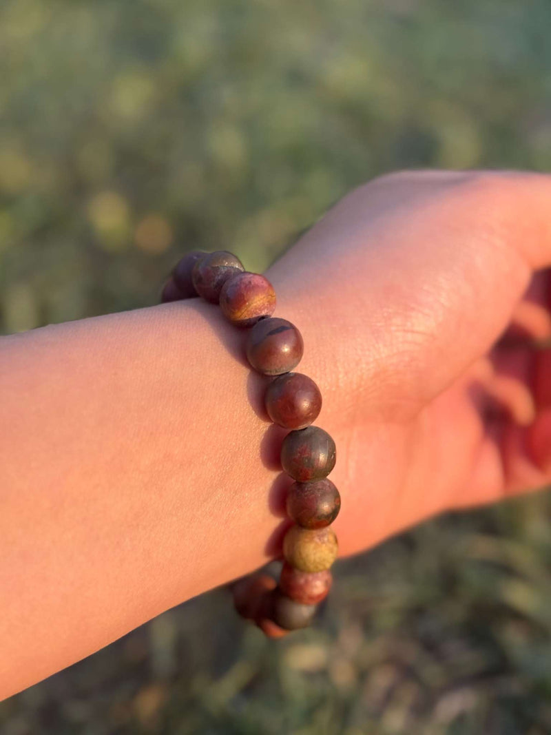 Elephant Jasper Gemstone Bracelet – Natural 8mm Stretch Bracelet