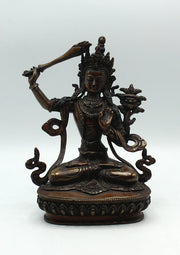 9" Manjushree God of Wisdom Copper Statue - Buddhist Art - 5