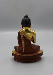 5.5-Inch Gold Plated Copper Amoghasiddhi Buddha Statue - 2