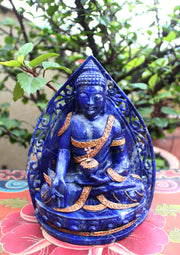 7 Inch Lapis Lazuli Healing Medicine Buddha Statue - 5