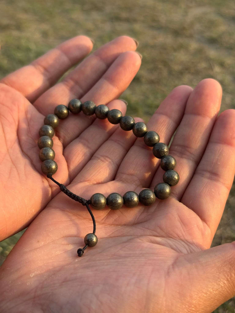 Gold Obsidian Bracelet – Natural 8mm Gemstone Stretch Bracelet