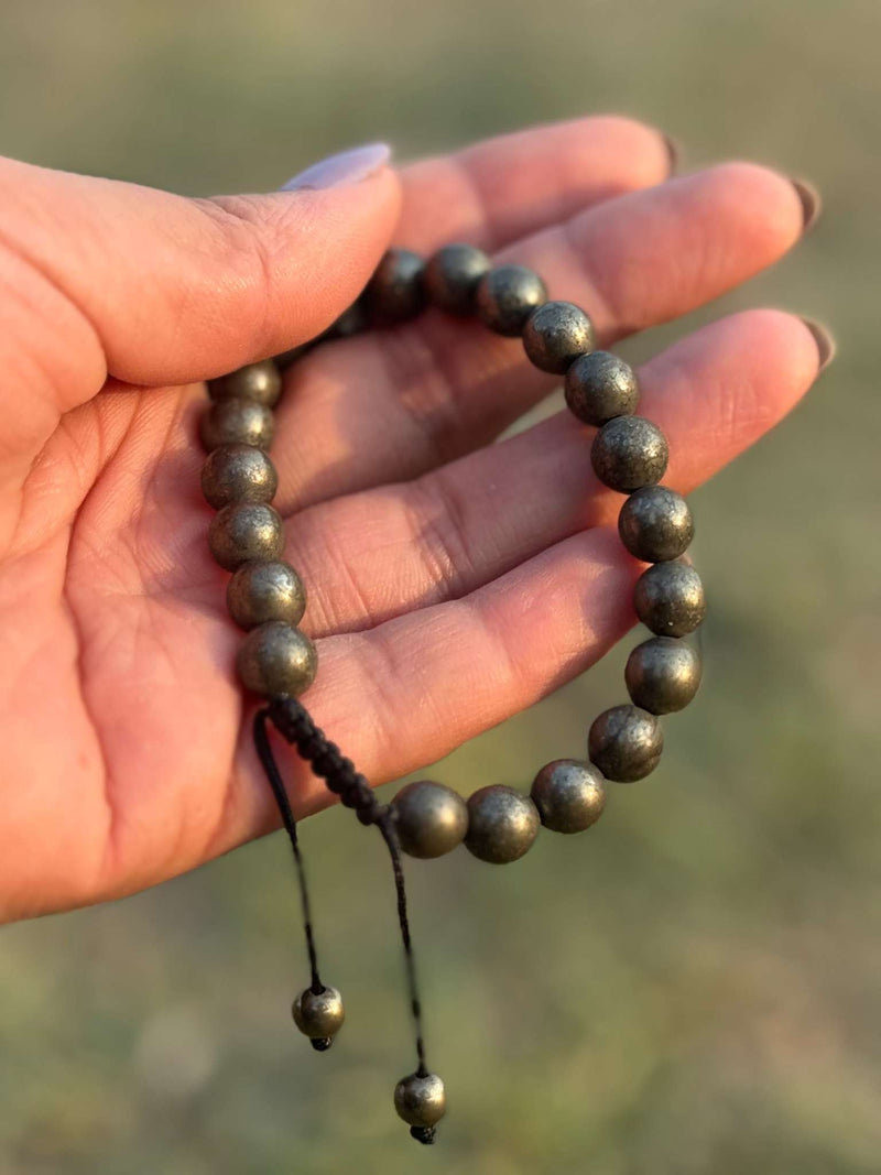 Gold Obsidian Bracelet – Natural 8mm Gemstone Stretch Bracelet