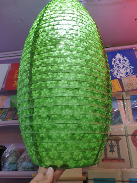 Green - Lokta Paper Lamp Shade Oval