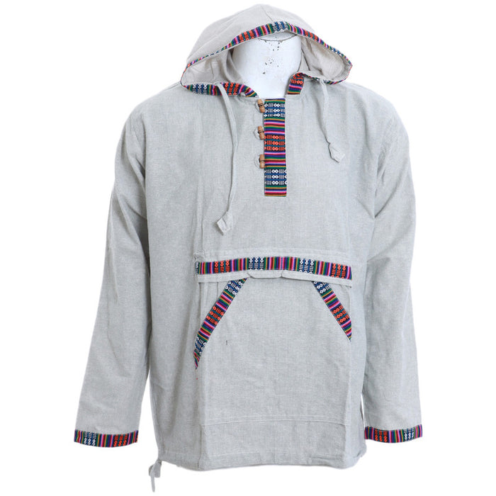 Fair Trade Nepal Light Cotton Hoodie, Grey