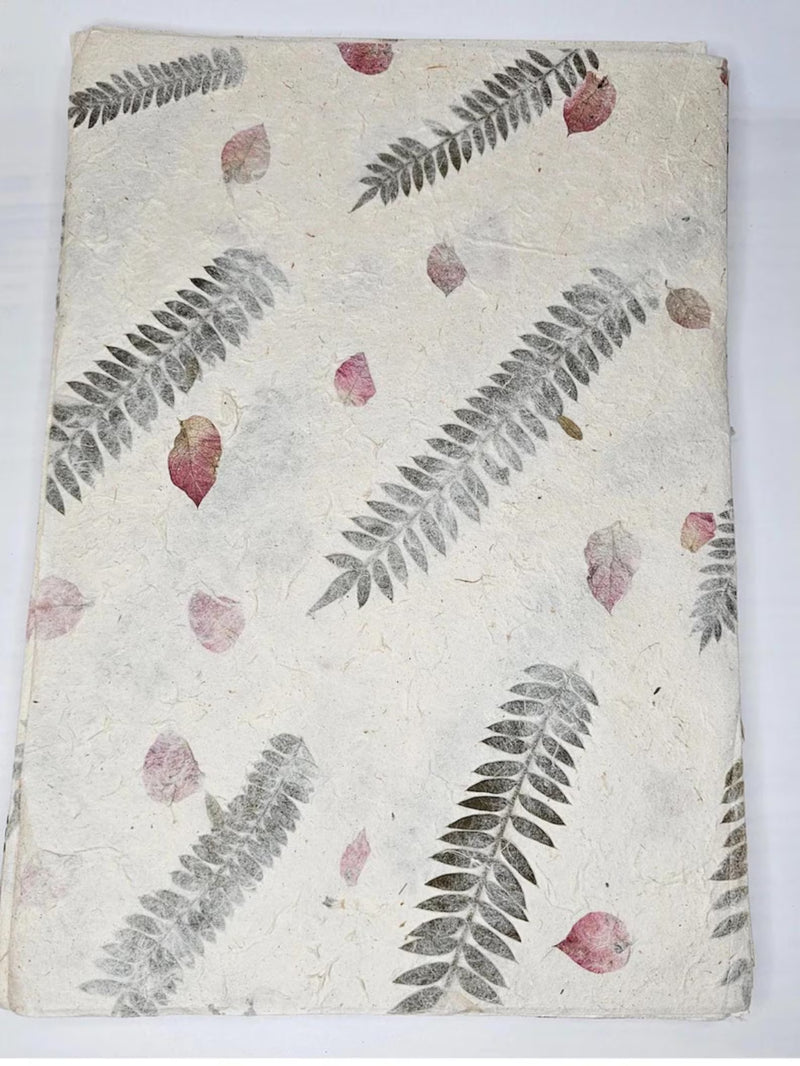 Handmade A4 Fern & Petal Lokta Paper Sheets – 20 Pack