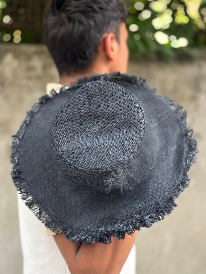 Black Hemp Summer Hat – Handmade Festival & Travel Hat