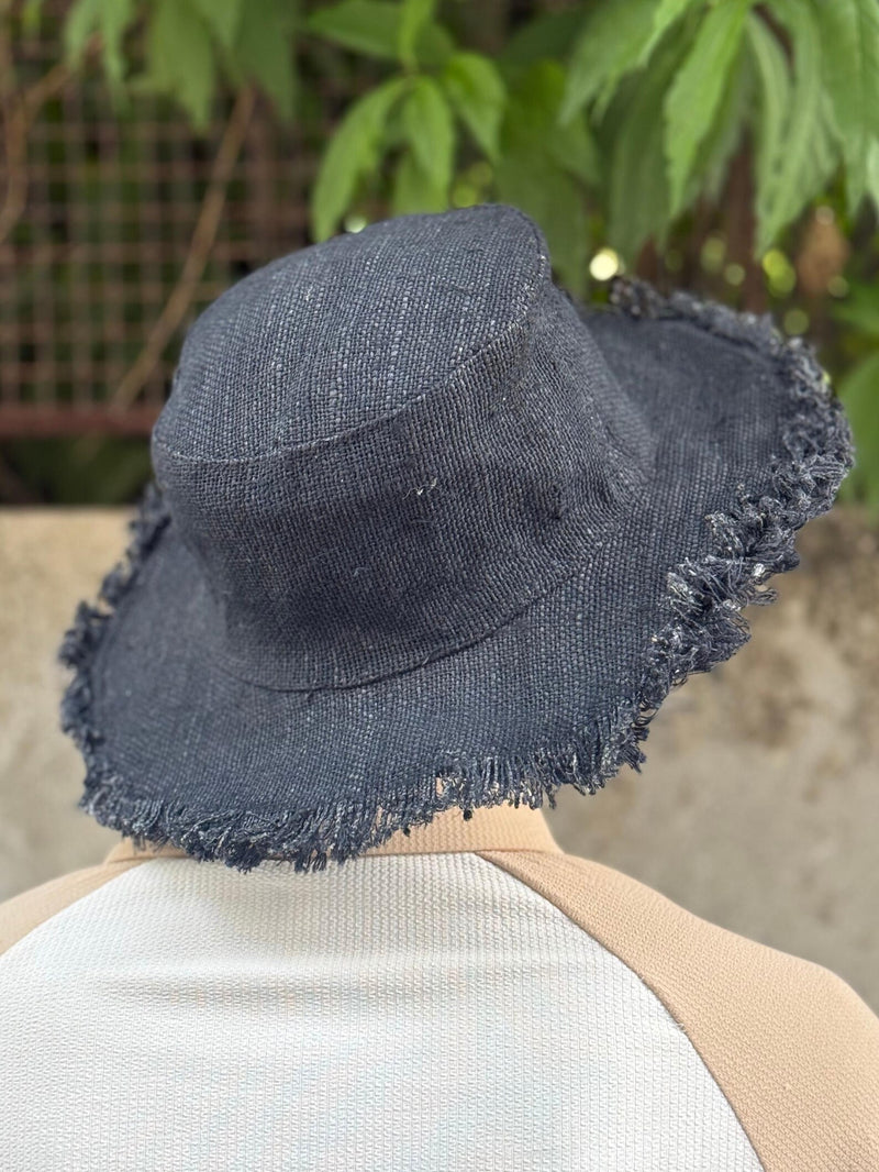 Black Hemp Summer Hat – Handmade Festival & Travel Hat