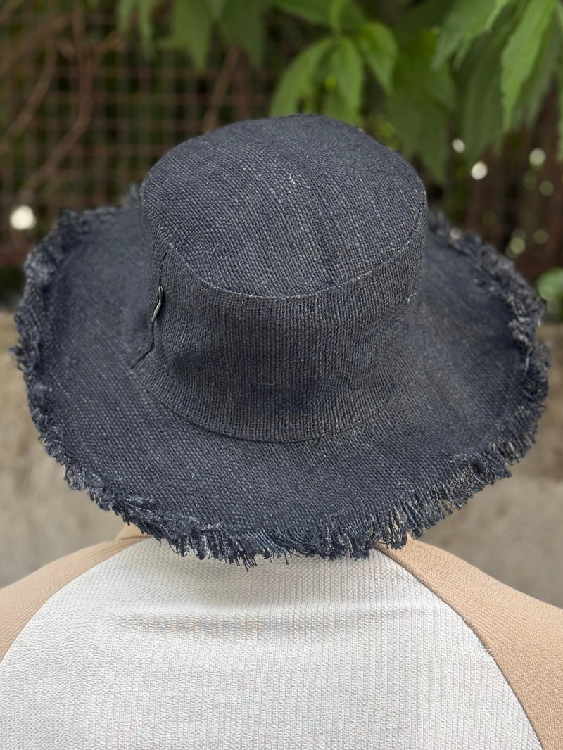 Black Hemp Summer Hat – Handmade Festival & Travel Hat