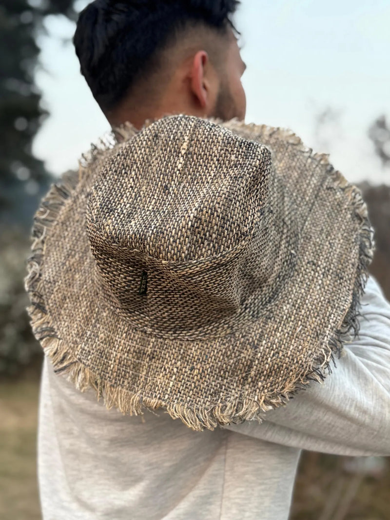 Handmade Hemp Wide Brim Sun Hat – Foldable Travel Hat