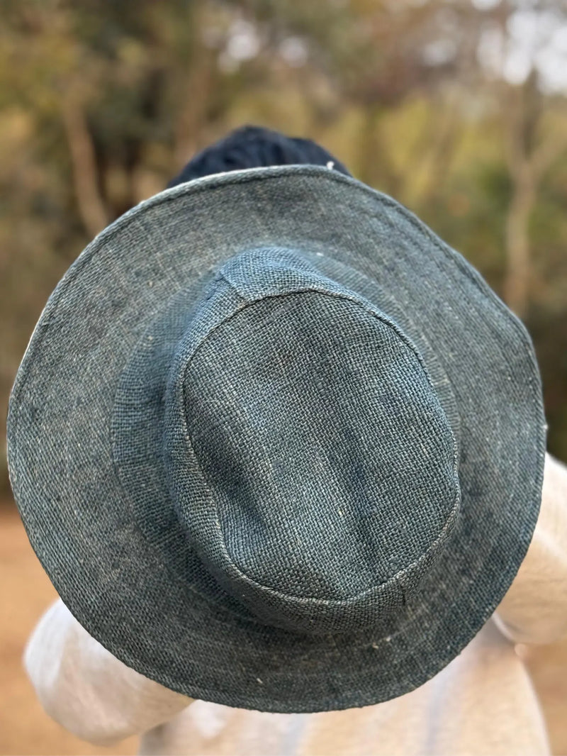 Dark Green Hemp Hat – Handmade Woven Outdoor Hat
