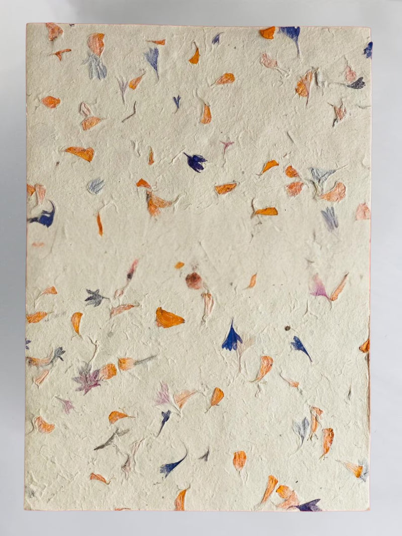 Handmade A4 Marigold & Cornflower Petal Lokta Paper Sheets – 20 Pack