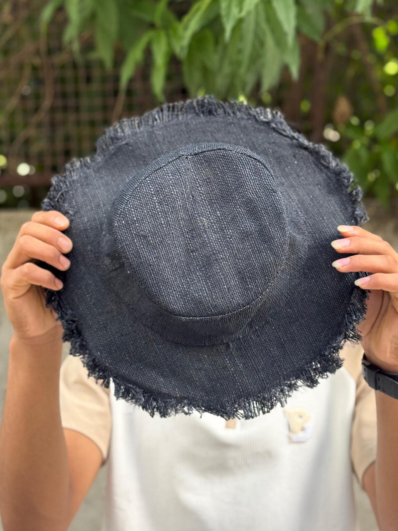 Black Hemp Summer Hat – Handmade Festival & Travel Hat