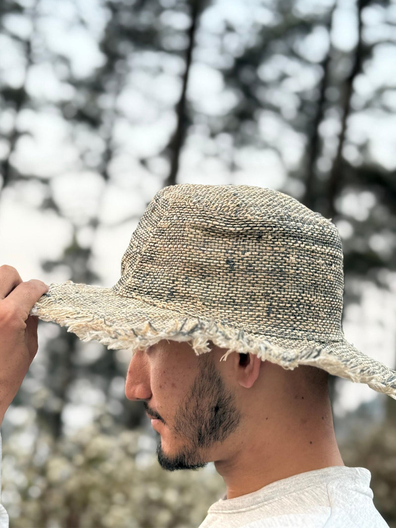 Handmade Hemp Wide Brim Sun Hat – Foldable Travel Hat