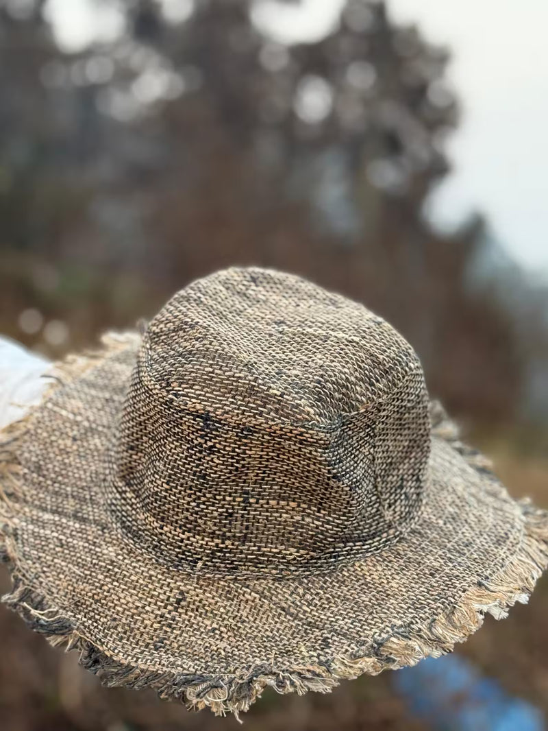 Handmade Hemp Wide Brim Sun Hat – Foldable Travel Hat