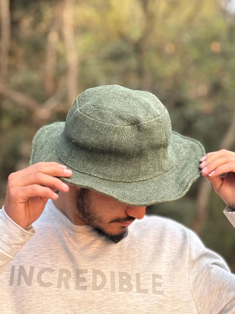 Light Green Hemp Hat – Handmade Summer Hemp Hat