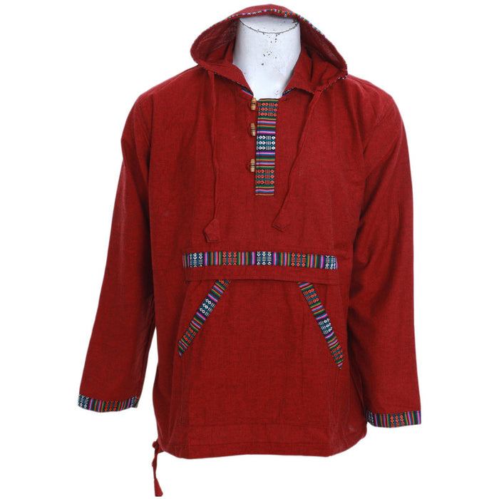 Fair Trade Nepal Light Cotton Hoodie Maroon