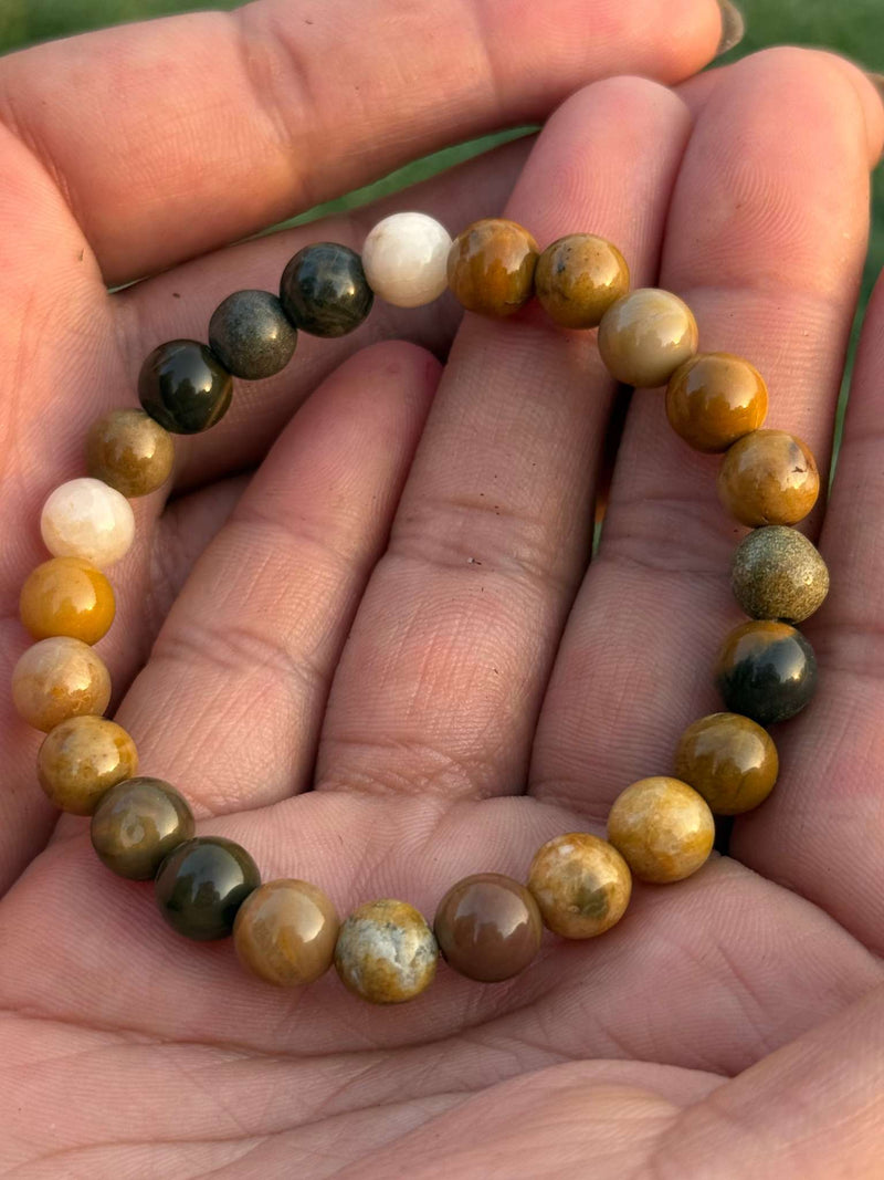 Mookaite Jasper Bracelet – Multicolor 8mm Gemstone Stretch Bracelet