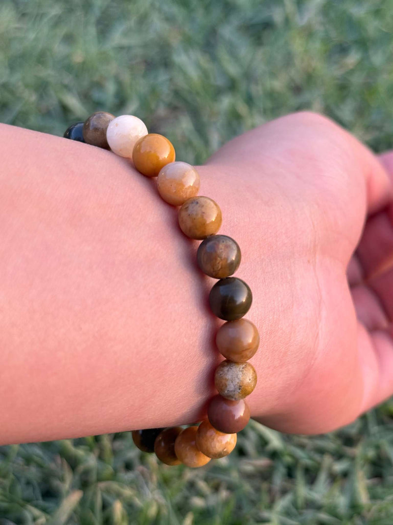 Mookaite Jasper Bracelet – Multicolor 8mm Gemstone Stretch Bracelet